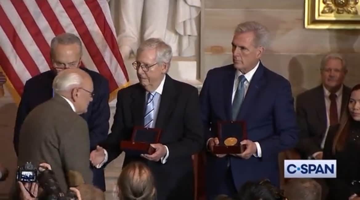 January 6 Police Snub McConnell, McCarthy During Congressional Gold Medal Ceremony (VIDEO)