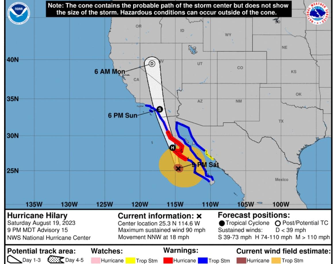 DEVELOPING: Hurricane Hilary Downgraded to Category 2 Storm as Southern ...