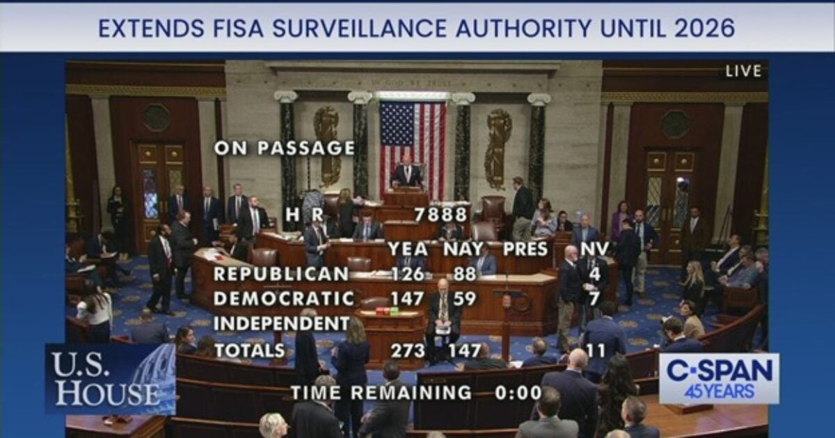 TYRANNY House PASSES Bill to Renew FISA Warrantless Spy Program by 273