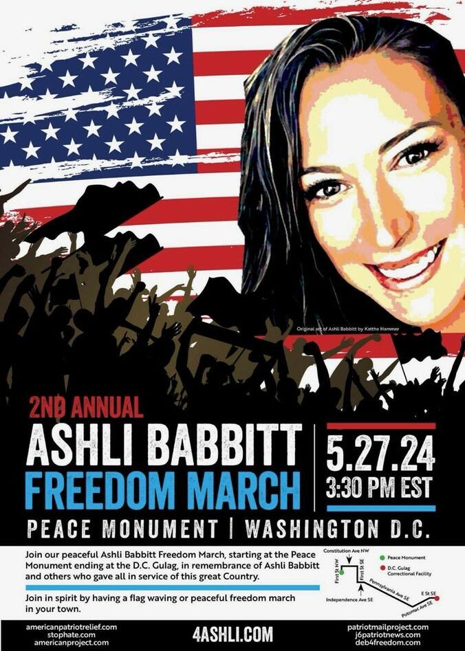 Second Annual Ashli Babbitt Freedom March Today in Washington DC